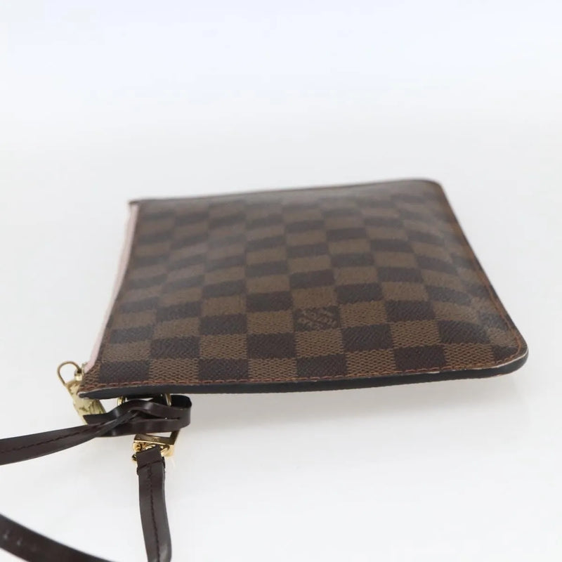Louis Vuitton Neverfull Pochette Damier Brown Canvas Bag