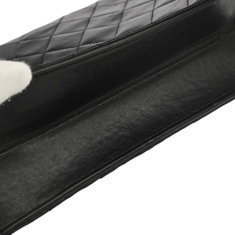 Chanel Vintage Classic Flap Quilted Lambskin Black Leather Bag