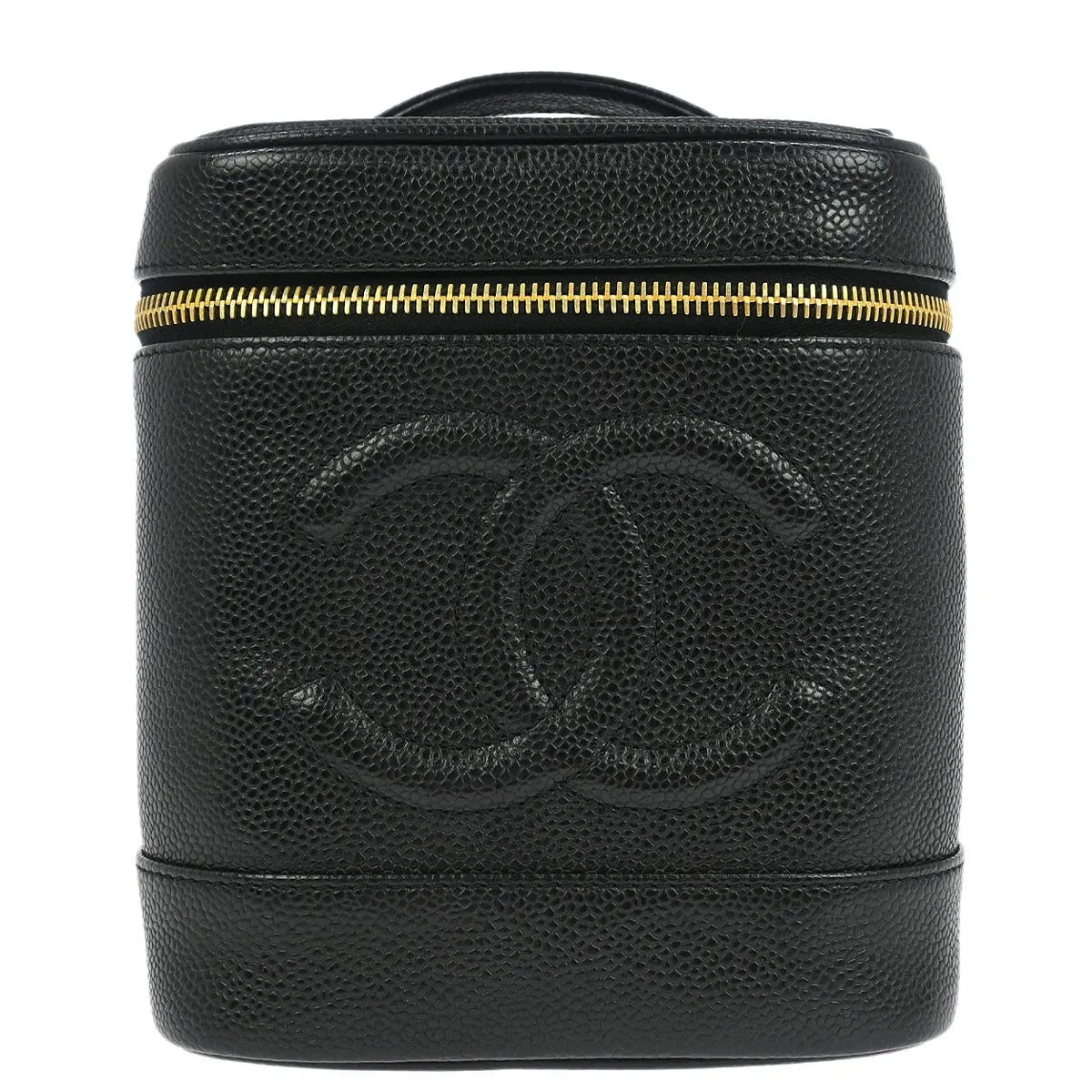 Chanel Vintage Timeless Cosmetic Case Caviar Black Leather Bag