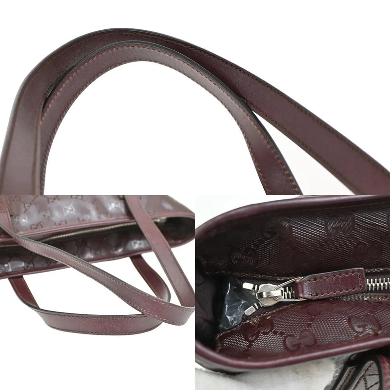 Gucci Plus Tote Gg Imprime Burgundy Pvc Bag