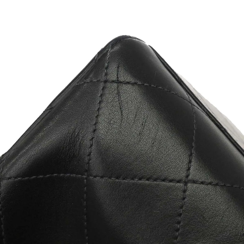 Chanel Vintage Cc Chain Flap Shoulder Quilted Lambskin Black Leather Bag