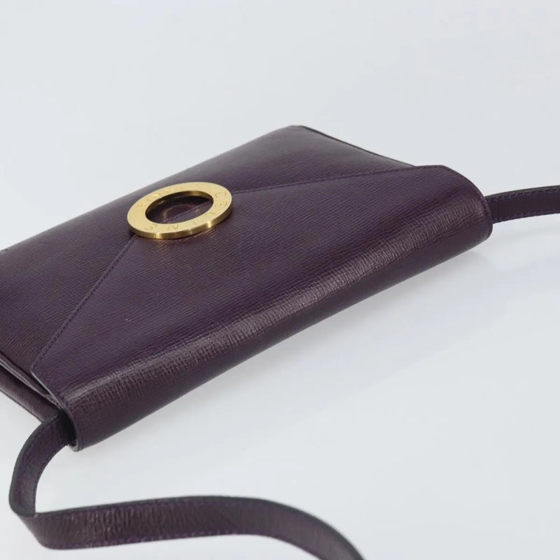 Celine Circle Logo Leather Purple Bag