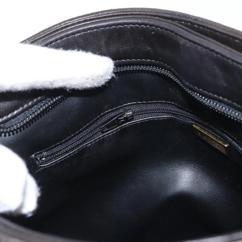 Bally Vintage Chain Quilted Leather Black Bag