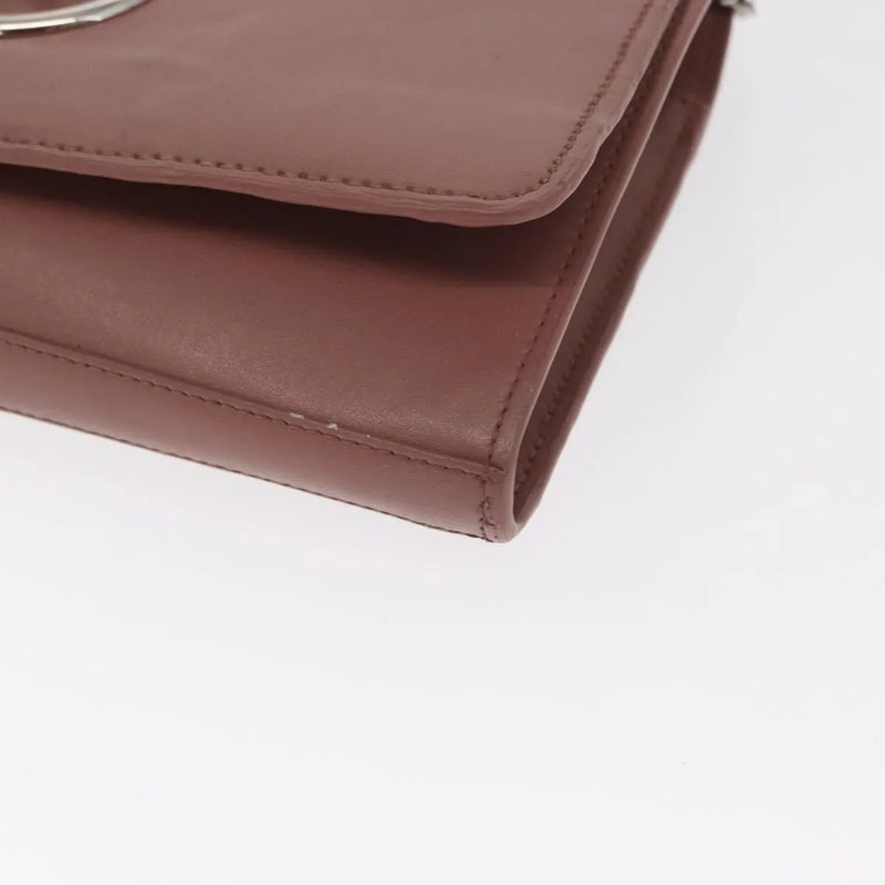 Fendi F Is Wallet On Chain Leather Pink Bag