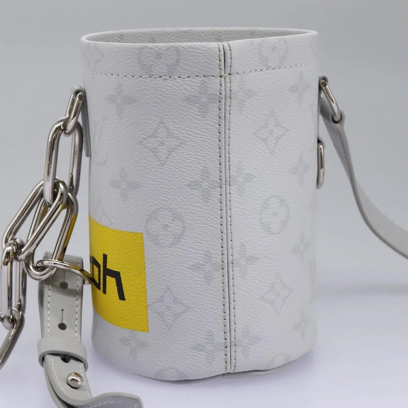 Louis Vuitton Chalk Nano Limited Edition Logo Story Monogram Canvas Gray Bag