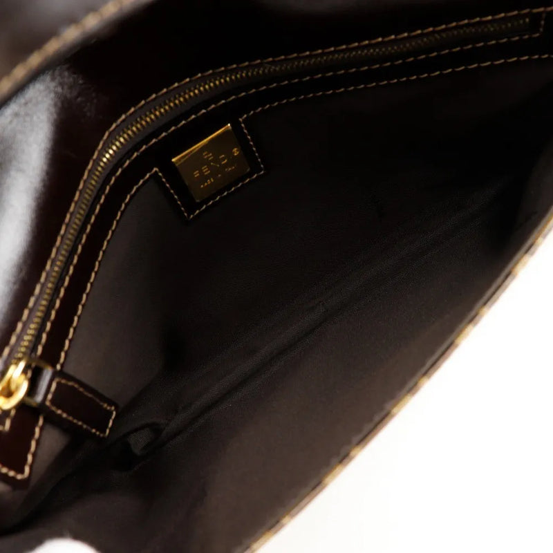 Fendi Zucchino Mamma Baguette Vinyl Brown Plastic Bag