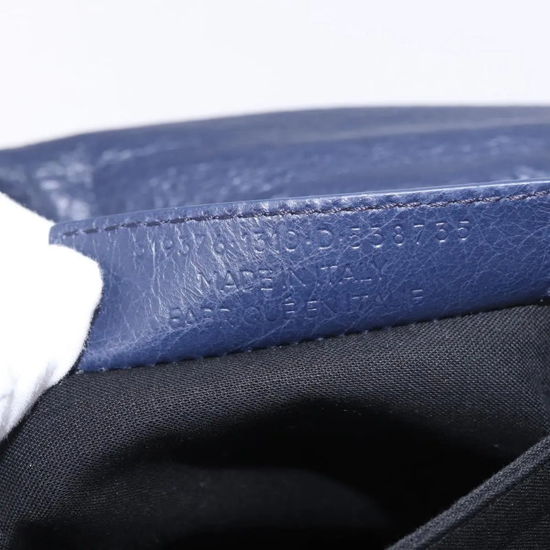 Balenciaga Classic Studs Envelope Strap Clutch Leather Navy Bag