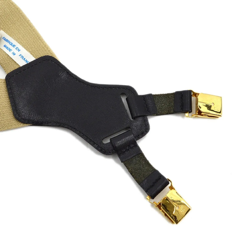 Chanel Logo Suspenders Canvas Beige Accessory