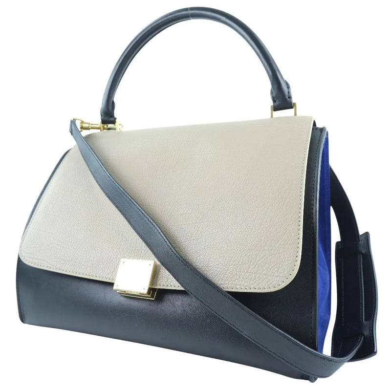 Celine Trapeze Leather With Suede Black Bag