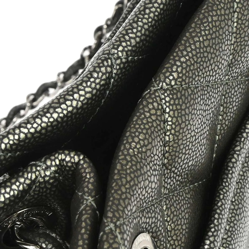 Chanel Timeless Cc Shopping Tote Quilted Caviar Metallic Leather Bag