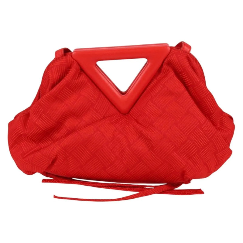 Bottega Veneta Point Chunky Knit Fabric Red Nylon Bag