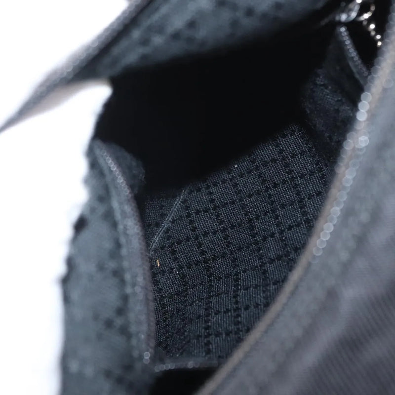 Gucci Vintage Bamboo Shoulder Nylon Black Bag
