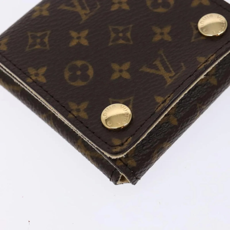 Louis Vuitton Case Jewelry Box Canvas Brown Accessory