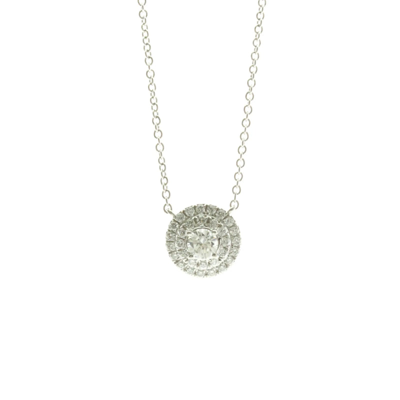 Tiffany & Co. Soleste Round Pendant Platinum With Diamonds Silver Jewelry