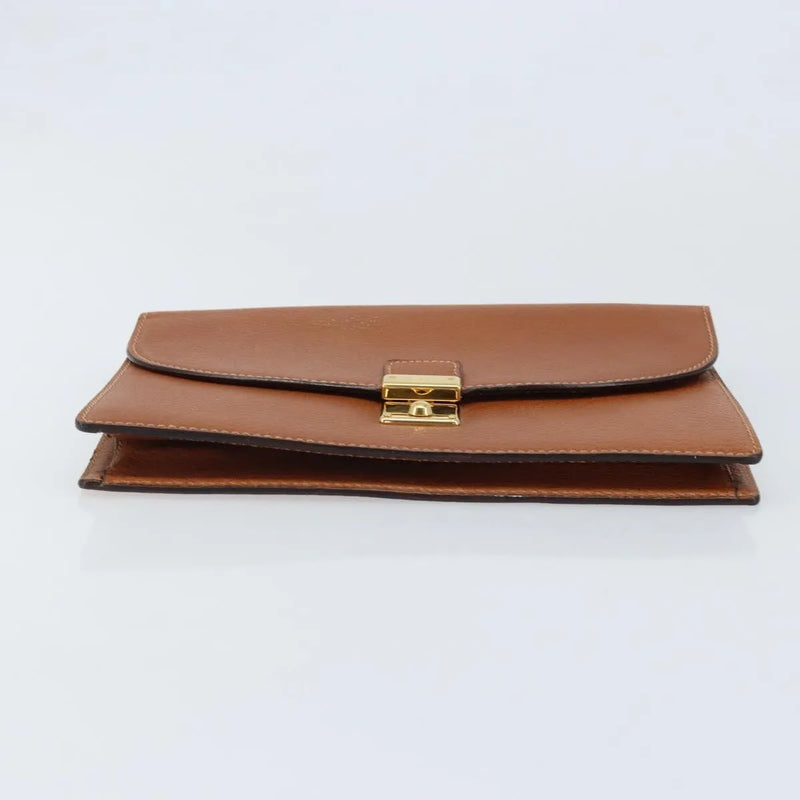 Gucci Vintage Clutch Leather Brown Bag