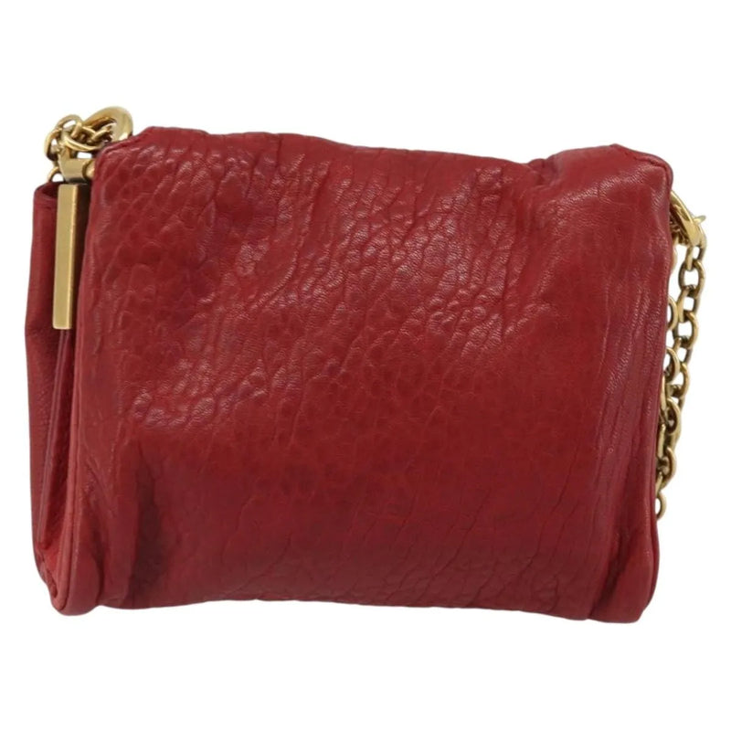 Saint Laurent Chain Leather Red Bag