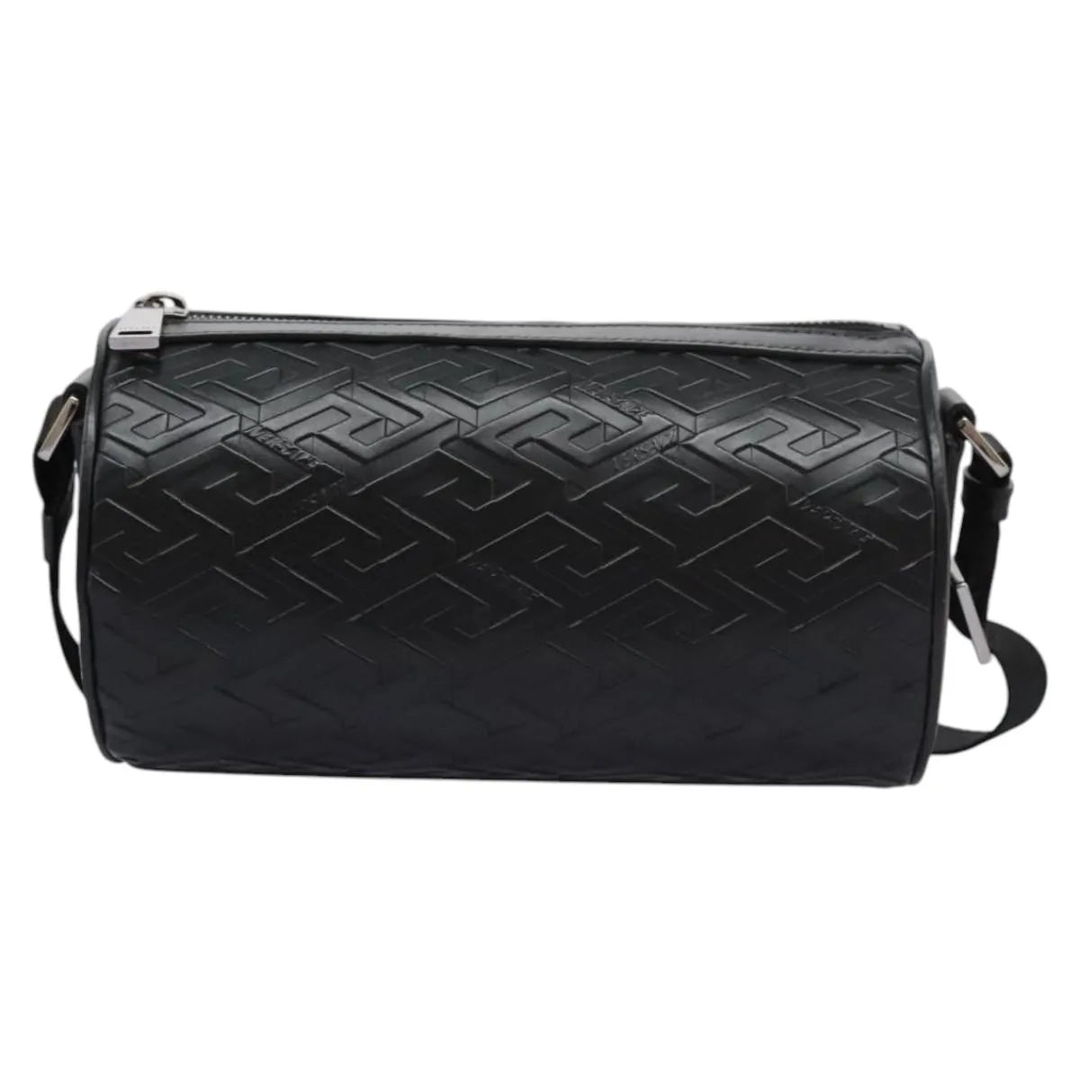 Versace La Greca Leather Black Bag