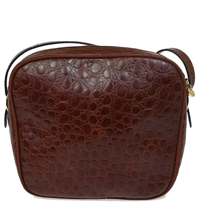 Salvatore Ferragamo Vala Leather Brown Bag