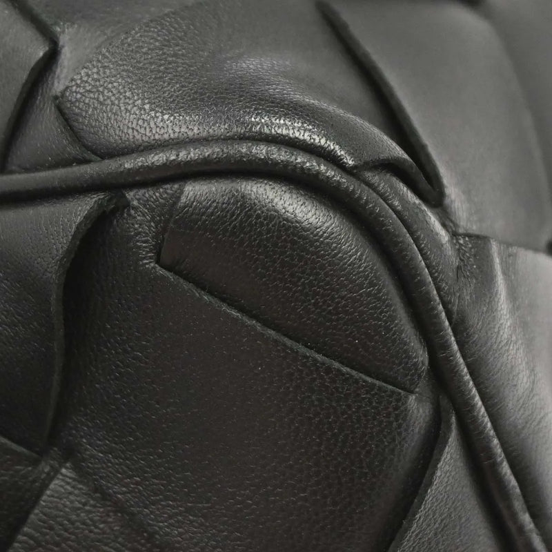 Bottega Veneta Zip Clutch Leather With Intrecciato Snakeskin Detail Black Bag