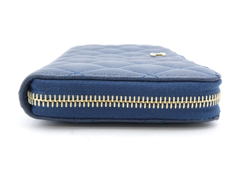 Chanel Matelasse Zippy Cc Navy Leather Accessory