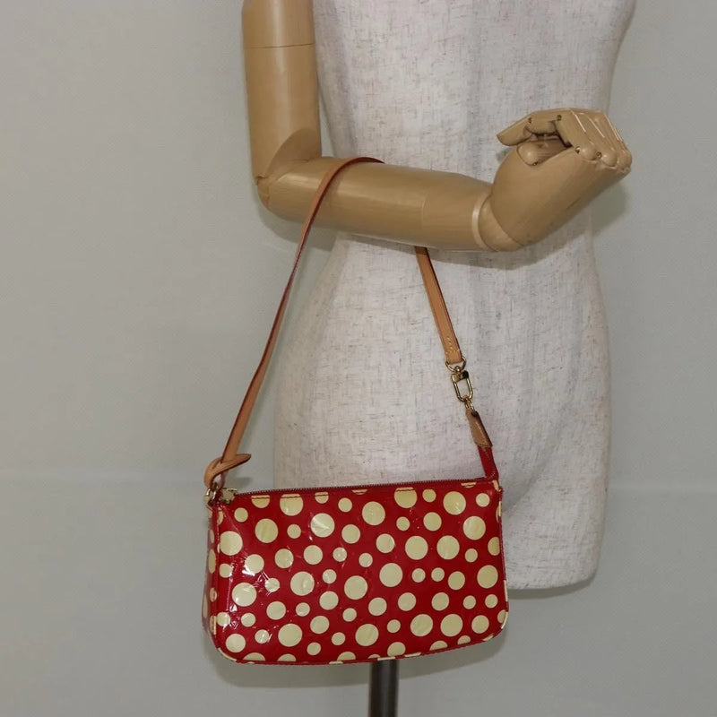 Louis Vuitton Pochette Accessoires Yayoi Kusama Painted Dots Monogram Vernis Red Patent_leather Bag