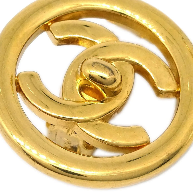 Chanel Cc Round Metal Gold Gold_plated Jewelry