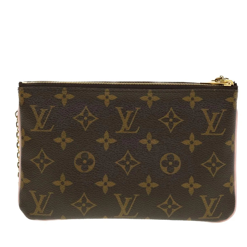 Louis Vuitton Double Zip Pochette Limited Edition Vivienne Xmas Monogram Canvas Brown Bag