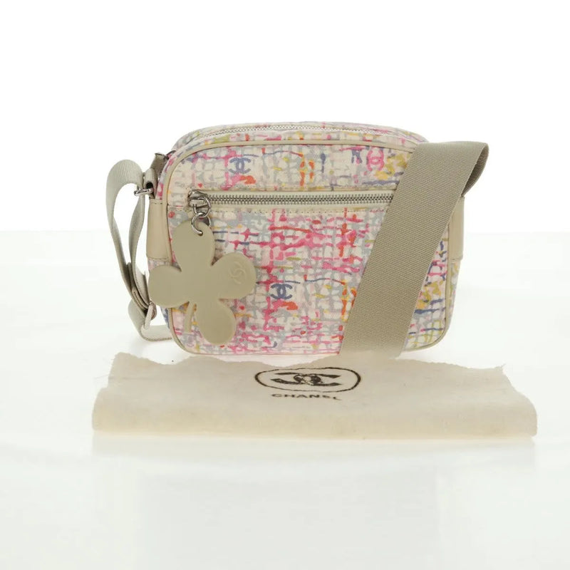 Chanel Vintage Clover Camera Printed Canvas Multicolour Bag
