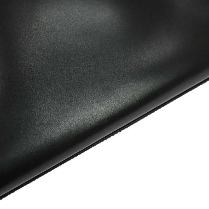 Hermes Kelly Black Box Calf With Palladium Hardware Leather Bag