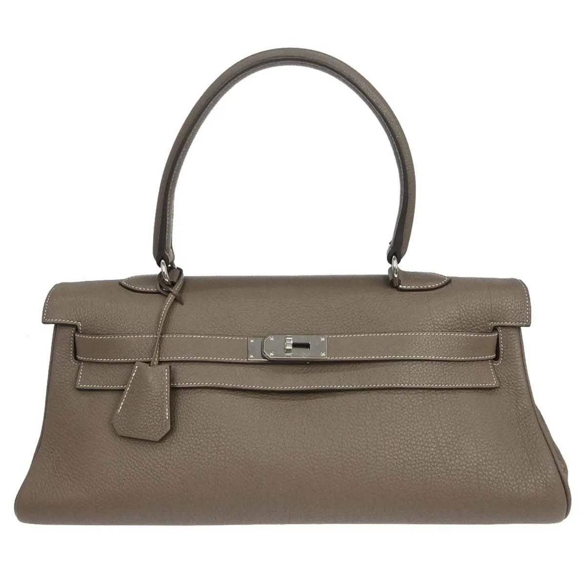 Hermes Shoulder Kelly Clemence Gray Leather Bag