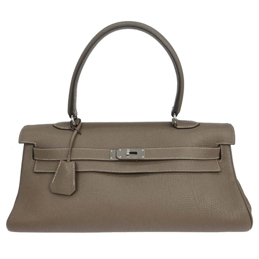 Hermes Shoulder Kelly Clemence Gray Leather Bag