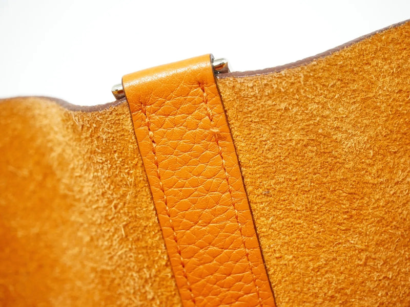 Hermes Picotin Lock Togo Orange Leather Bag
