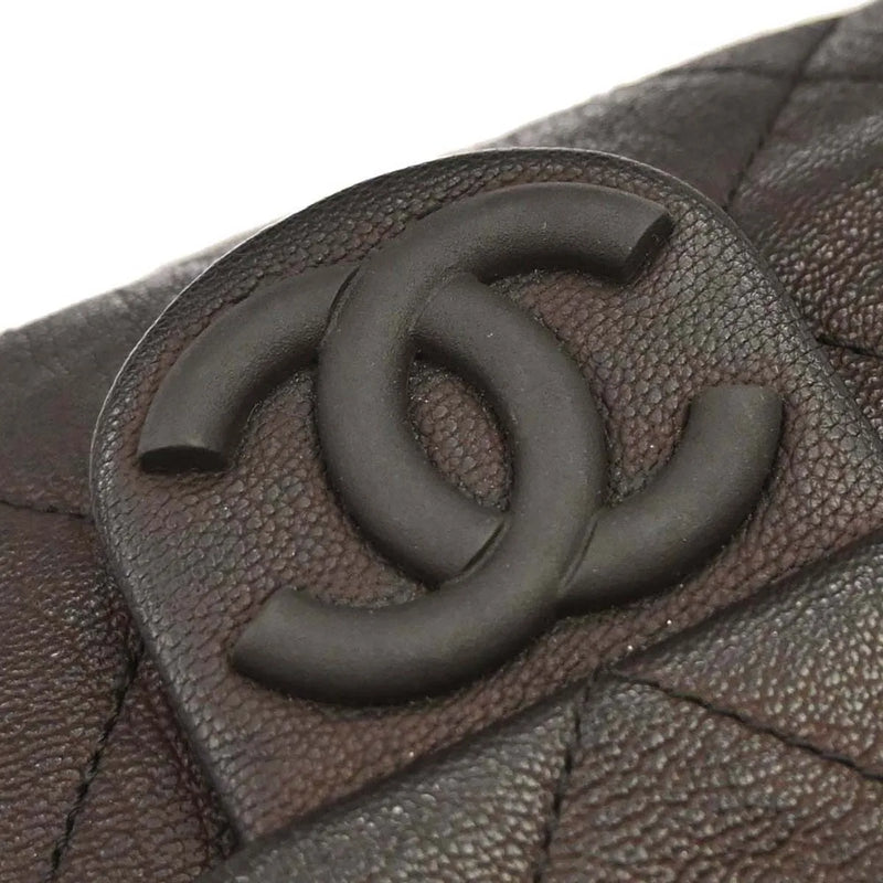 Chanel Coco Casual Flap Quilted Caviar Brown Leather Bag