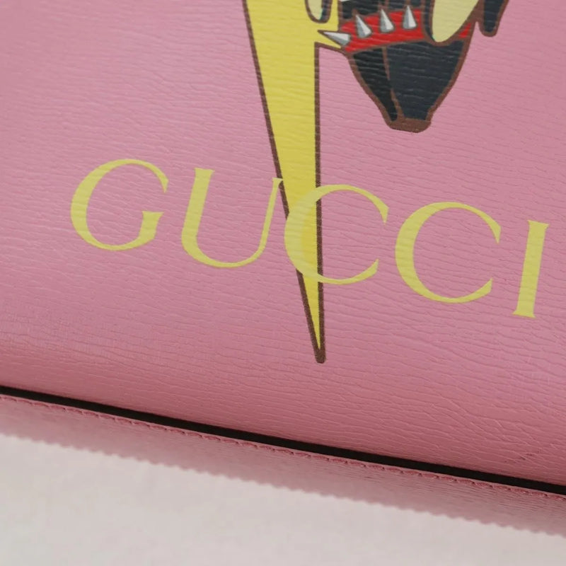 Gucci Vertical Tote Printed Leather Pink Bag
