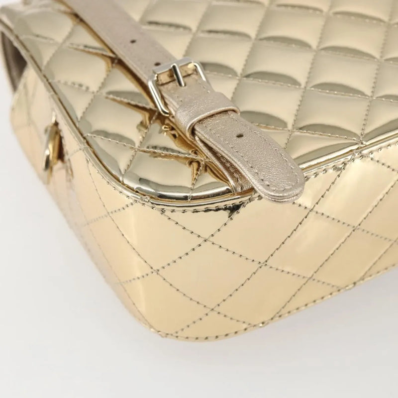 Chanel Hollywood Boulevard Backpack With Star Coin Purse Quilted Metallic Leather Gold Patent_leather Bag