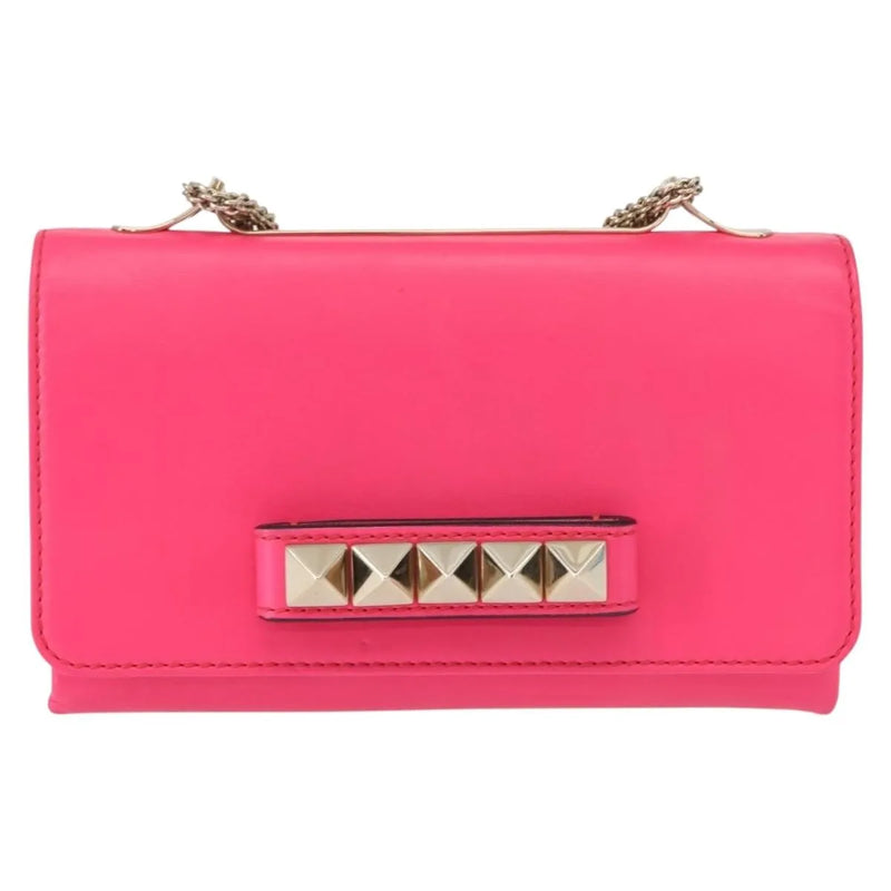 Valentino Garavani Va Voom Clutch Leather Pink Bag
