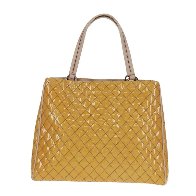 Salvatore Ferragamo Vala Patent Leather Yellow Patent_leather Bag