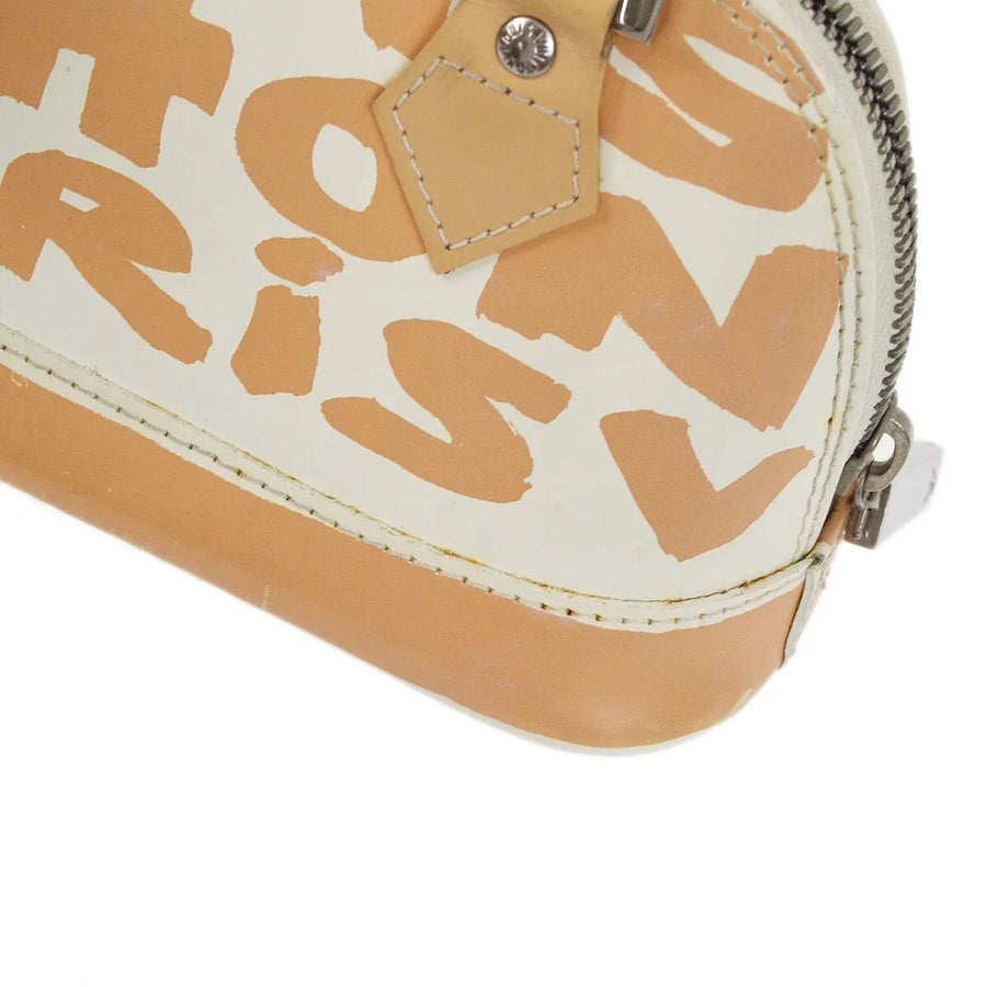 Louis Vuitton Alma Limited Edition Graffiti Leather Beige Bag