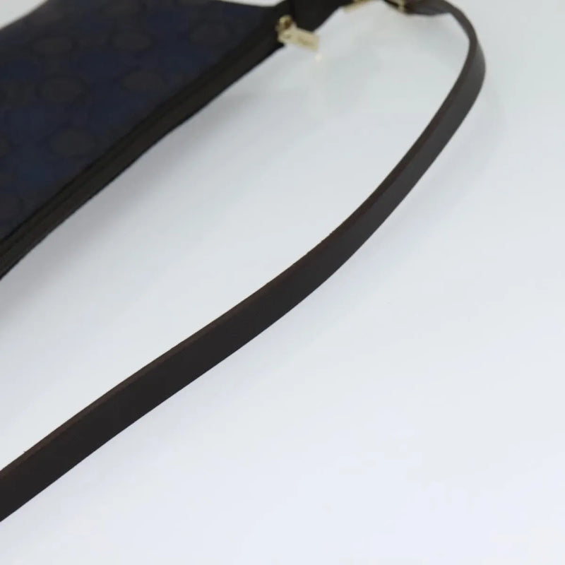 Salvatore Ferragamo Gancini Canvas Navy Bag