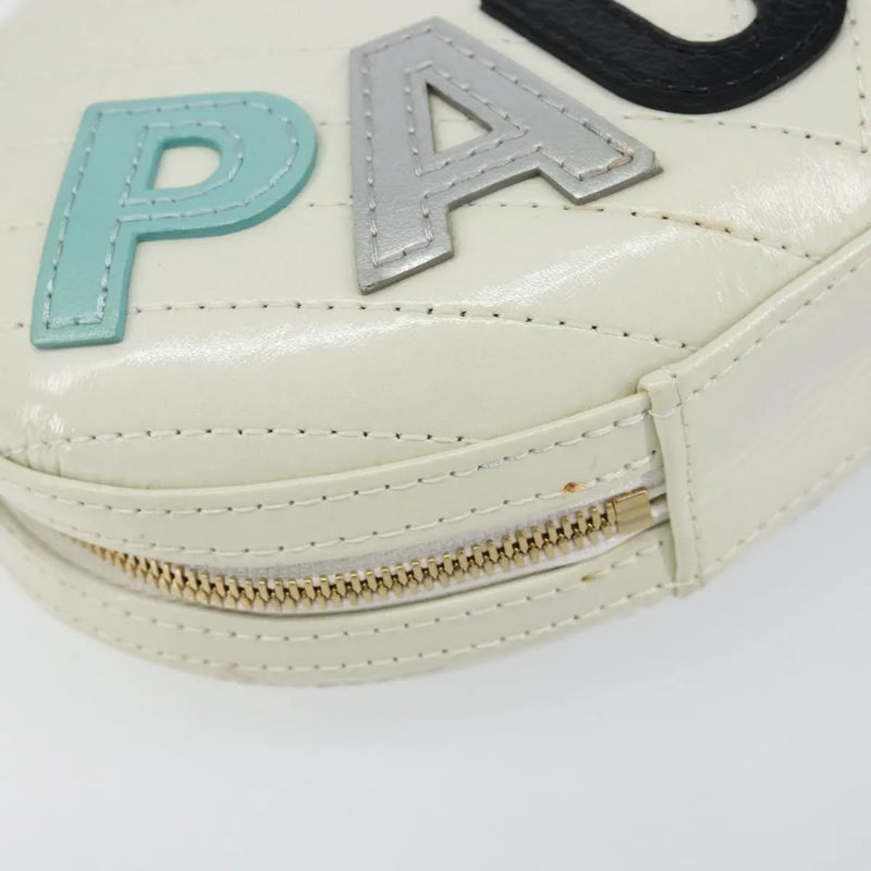 Chanel La Pausa Evening Chevron Lambskin With Applique White Leather Bag