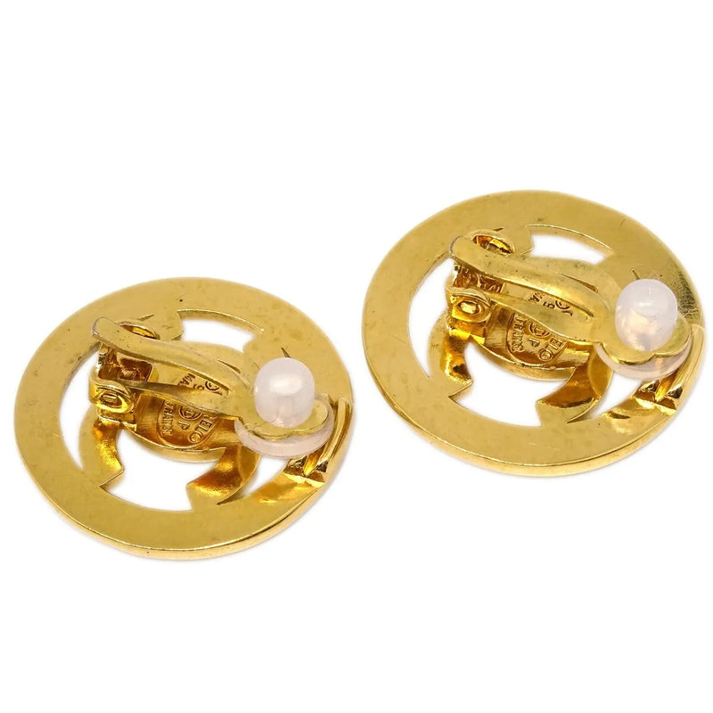 Chanel Cc Round Metal Gold Gold_plated Jewelry