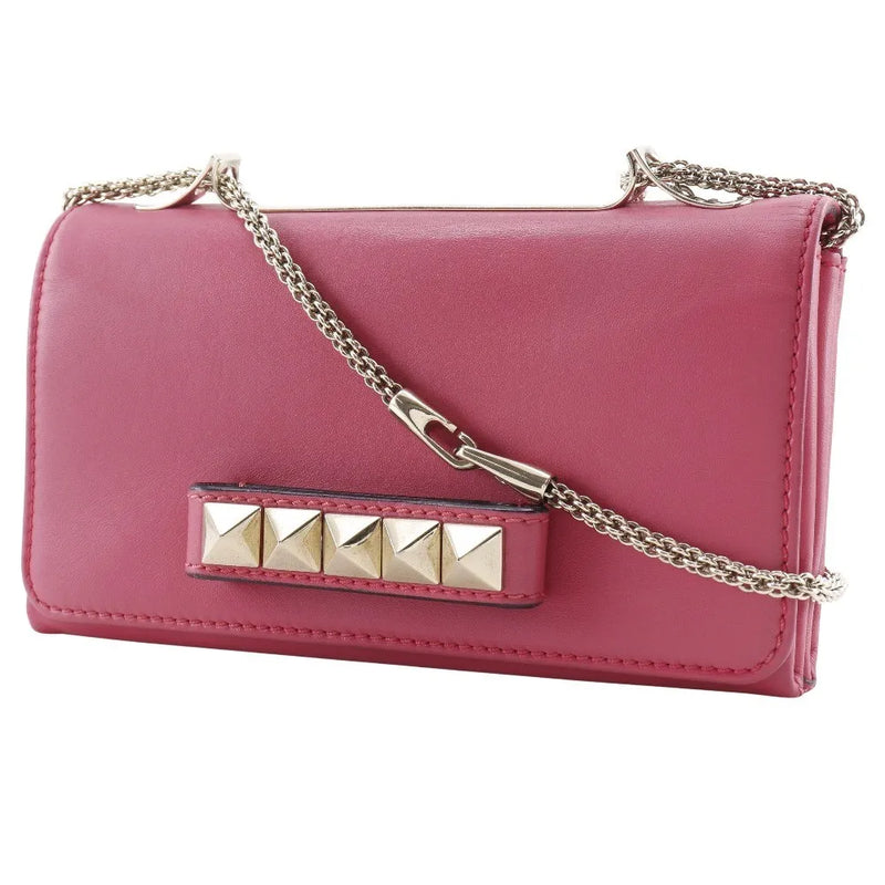 Valentino Garavani Va Voom Clutch Leather Pink Bag