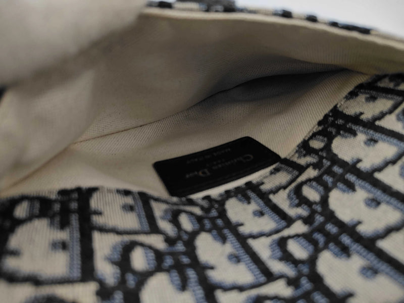 Christian Dior Saddle Oblique Canvas Blue Bag