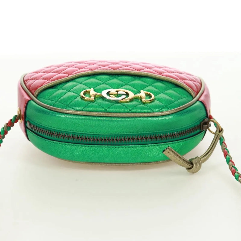 Gucci Trapuntata Camera Quilted Laminated Leather Red Bag