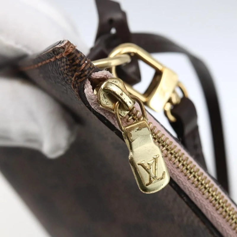 Louis Vuitton Neverfull Pochette Damier Brown Canvas Bag