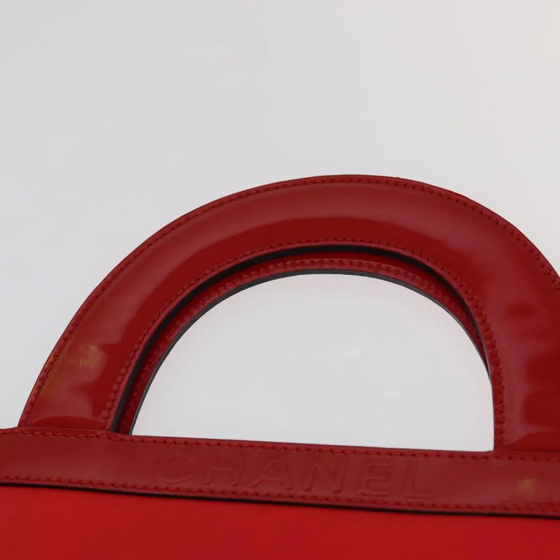 Chanel Vintage Portrait Tote Printed Leather And Quilted Patent Red Bag