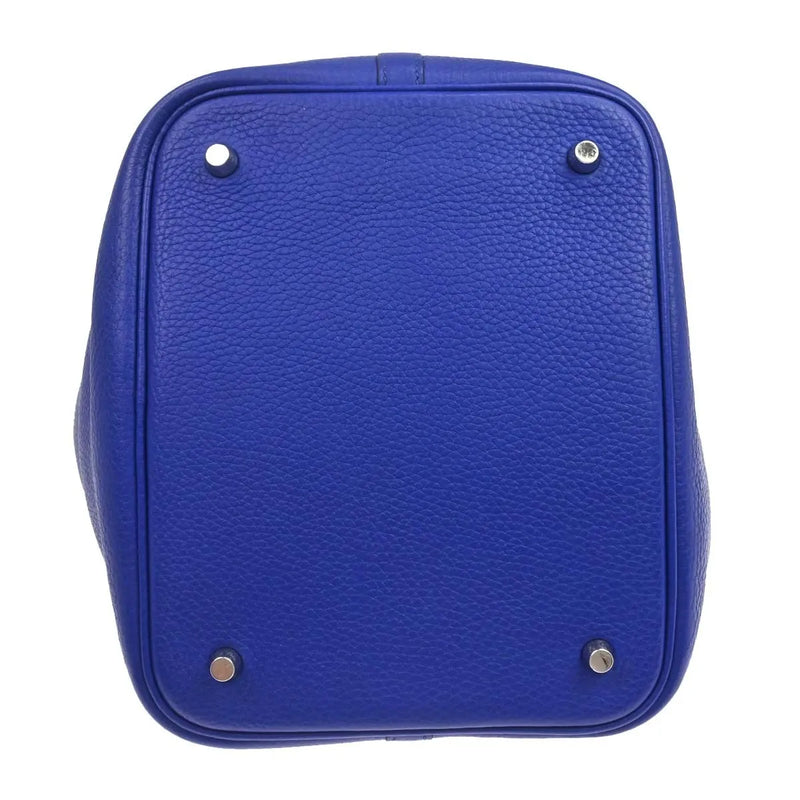 Hermes Picotin Lock Clemence Blue Leather Bag
