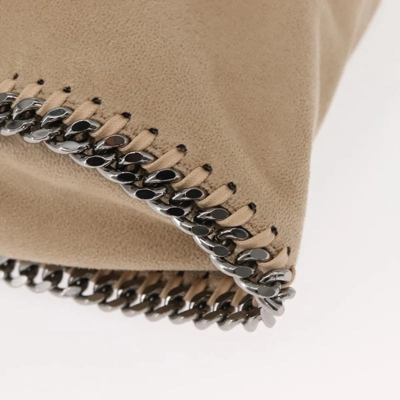 Stella Mccartney Falabella Fold Over Shaggy Deer Beige Polyester Bag