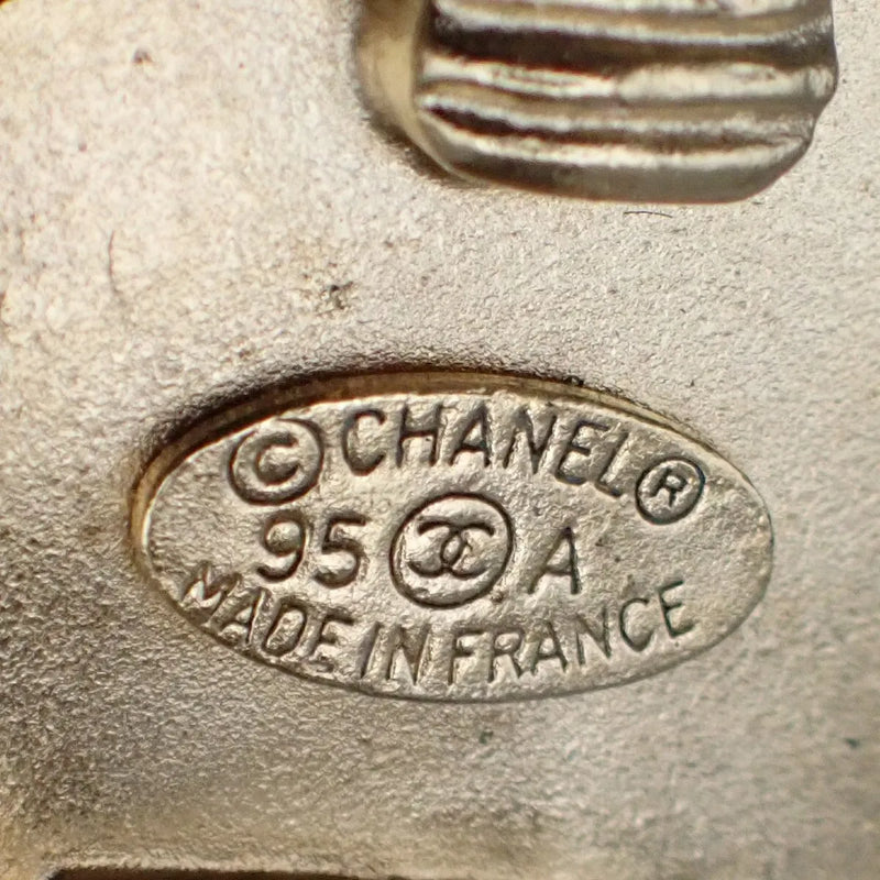 Chanel Cc Round Metal Black Gold_plated Jewelry