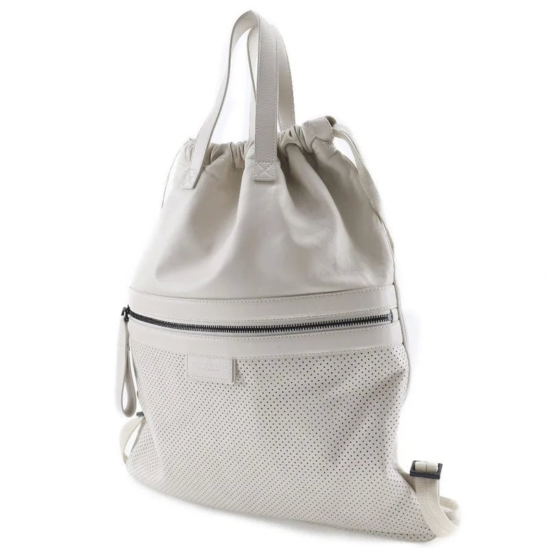 Bottega Veneta Drawstring Perforated Leather Beige Calfskin Bag